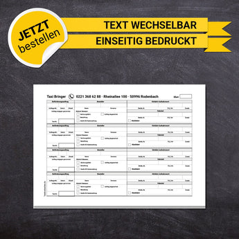 Fahrtauftragsformular DIN A5