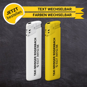 Feuerzeug - Clint (Weiß, Gelb)