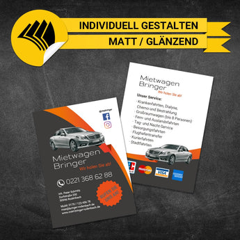 Flyer Mietwagen DIN A6 - Alex