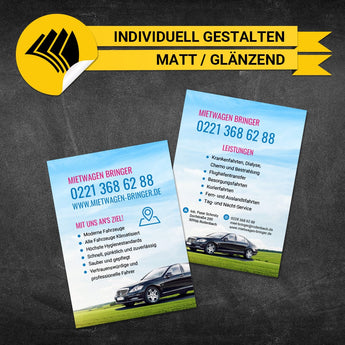 Flyer Mietwagen DIN A6 - Heidi