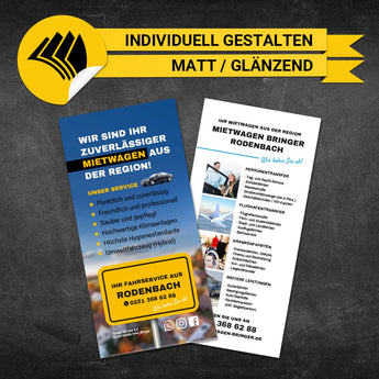 Flyer Mietwagen DIN Lang - Bernd