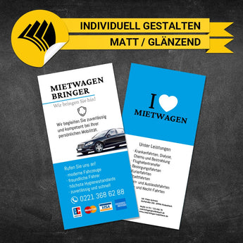 Flyer Mietwagen DIN Lang - Charlie