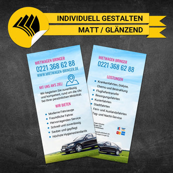 Flyer Mietwagen DIN Lang - Heidi