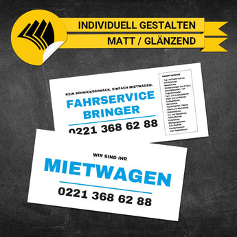 Flyer Mietwagen DIN Lang - Mario