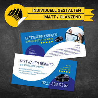 Flyer Mietwagen DIN Lang - Meike