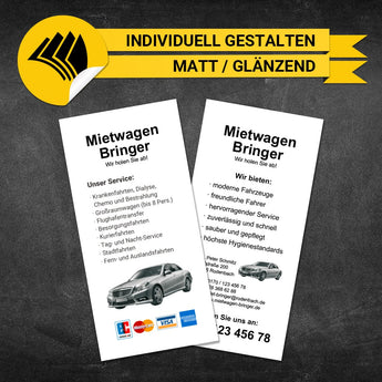 Flyer Mietwagen DIN Lang - Roberto