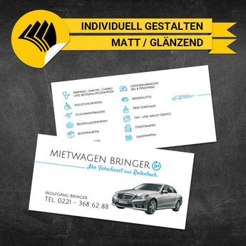 Flyer Mietwagen DIN Lang - Vera