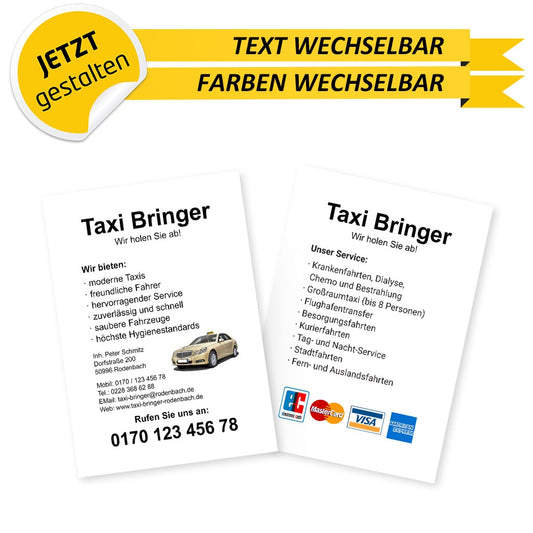 Flyer Taxi DIN A6 - Roberto (Vorderseite)