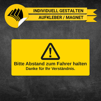 Hinweisschild - Abstand halten (Gelb)