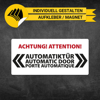 Hinweisschild - Automatiktür (schwarz)