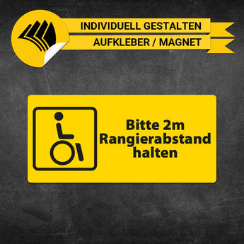 Hinweisschild - Rangierabstand (Schwarz-Gelb)