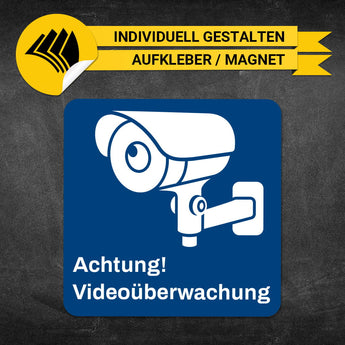 Hinweisschild - Videoüberwachung (Blau)