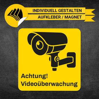 Hinweisschild - Videoüberwachung (Gelb)