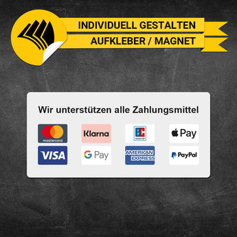 Hinweisschild - Zahlunfsmittel