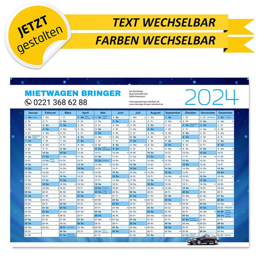 Jahreskalender Mietwagen - Gerhard