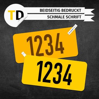Taxi Ordnungsnummer - Innenbeklebung (Schmale Schrift)