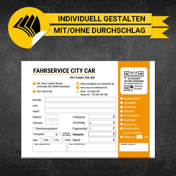Quittungsblock Mietwagen - Armin