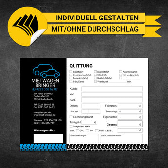 Quittungsblock Mietwagen - Arnold