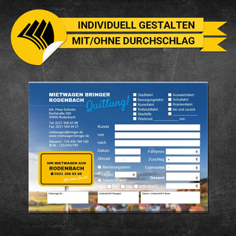 Quittungsblock Mietwagen - Bernd