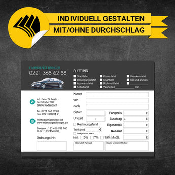 Quittungsblock Mietwagen - Leonardo