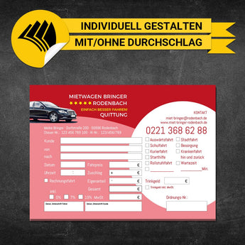 Quittungsblock Mietwagen - Mareike
