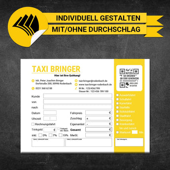 Quittungsblock Taxi - Armin