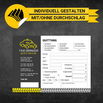Quittungsblock Taxi - Arnold
