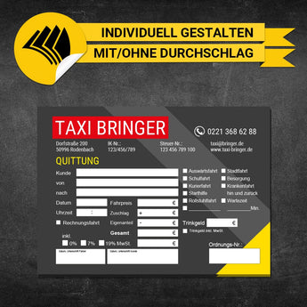 Quittungsblock Taxi - Ben