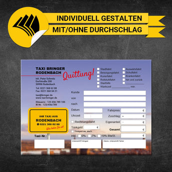 Quittungsblock Taxi - Bernd