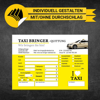 Quittungsblock Taxi - Charlie