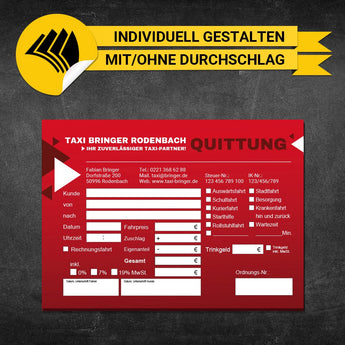 Quittungsblock Taxi - Fabian