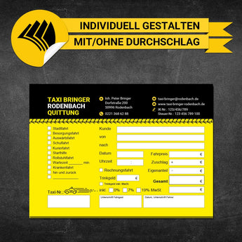 Quittungsblock Taxi - Frederick