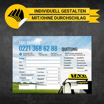 Quittungsblock Taxi - Heidi