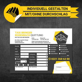 Quittungsblock Taxi - Joachim
