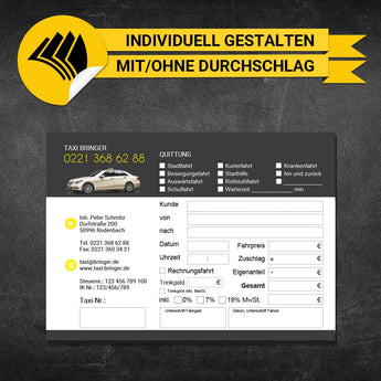 Quittungsblock Taxi - Leonardo