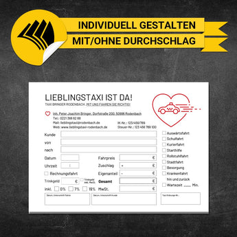 Quittungsblock Taxi - Lotti