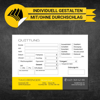 Quittungsblock Taxi - Nils