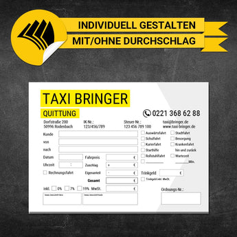 Quittungsblock Taxi - René