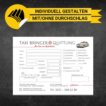Quittungsblock Taxi - Vera