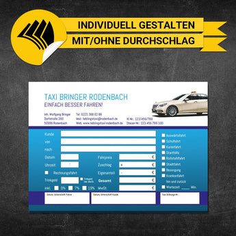 Quittungsblock Taxi - Wolfgang