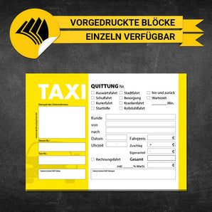 Quittungsblock Taxi - Neutral