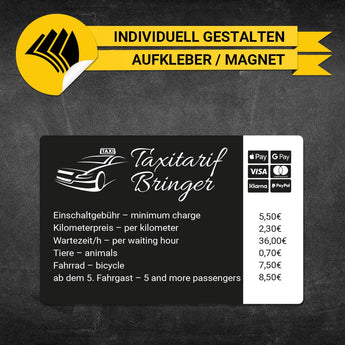 Taxitarif-Schild - Feo
