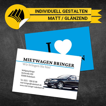 Visitenkarten Mietwagen - Charlie