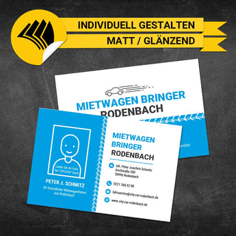 Visitenkarten Mietwagen - Frederick