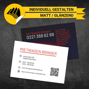 Visitenkarten Mietwagen - Gideon