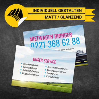 Visitenkarten Mietwagen - Heidi