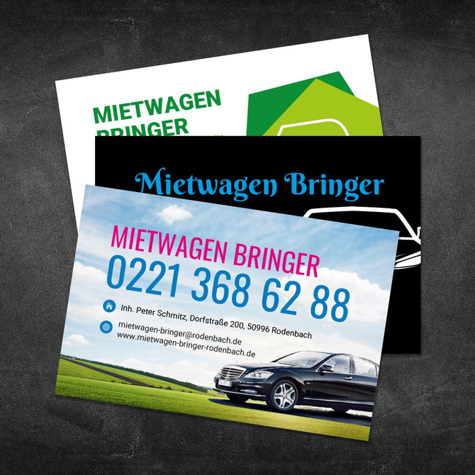 Visitenkarten Mietwagen Kategoriebild