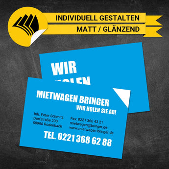 Visitenkarten Mietwagen - Marius