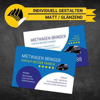 Visitenkarten Mietwagen - Meike