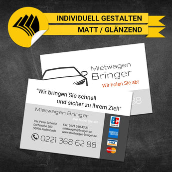 Visitenkarten Mietwagen - Nils